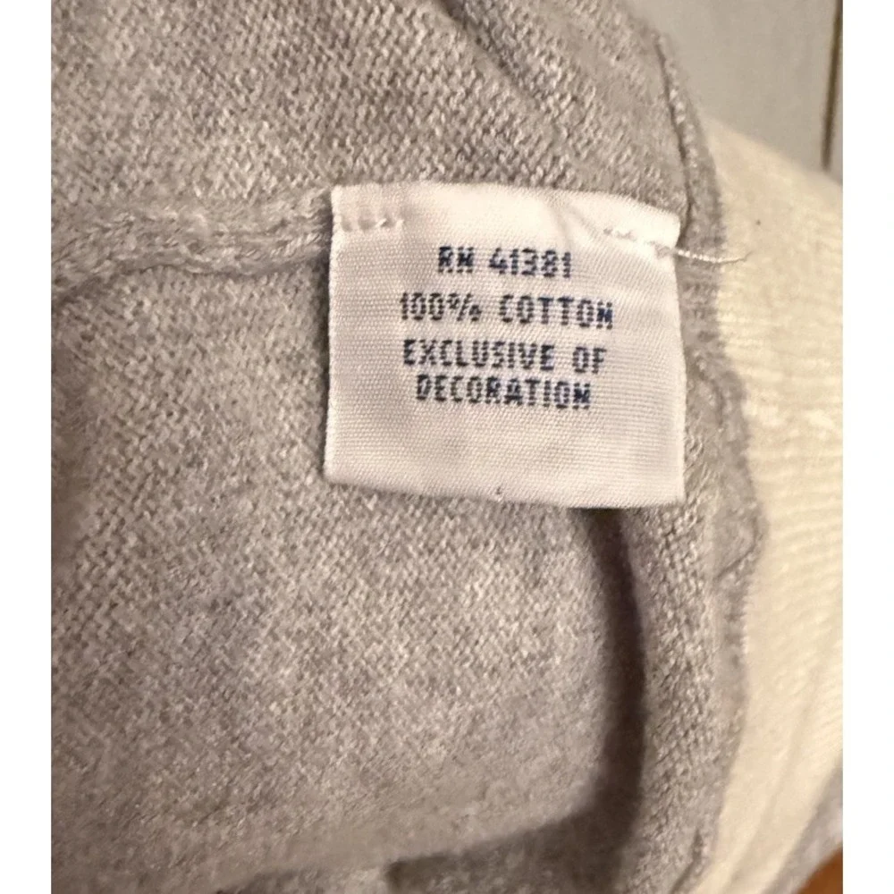 Men's Polo Ralph Lauren 2XLT Full Zip Gray & White Trim Cotton‎ Sweater Jacket